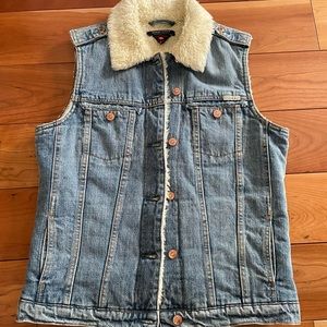 Maison Scotch Shearling Denim Vest